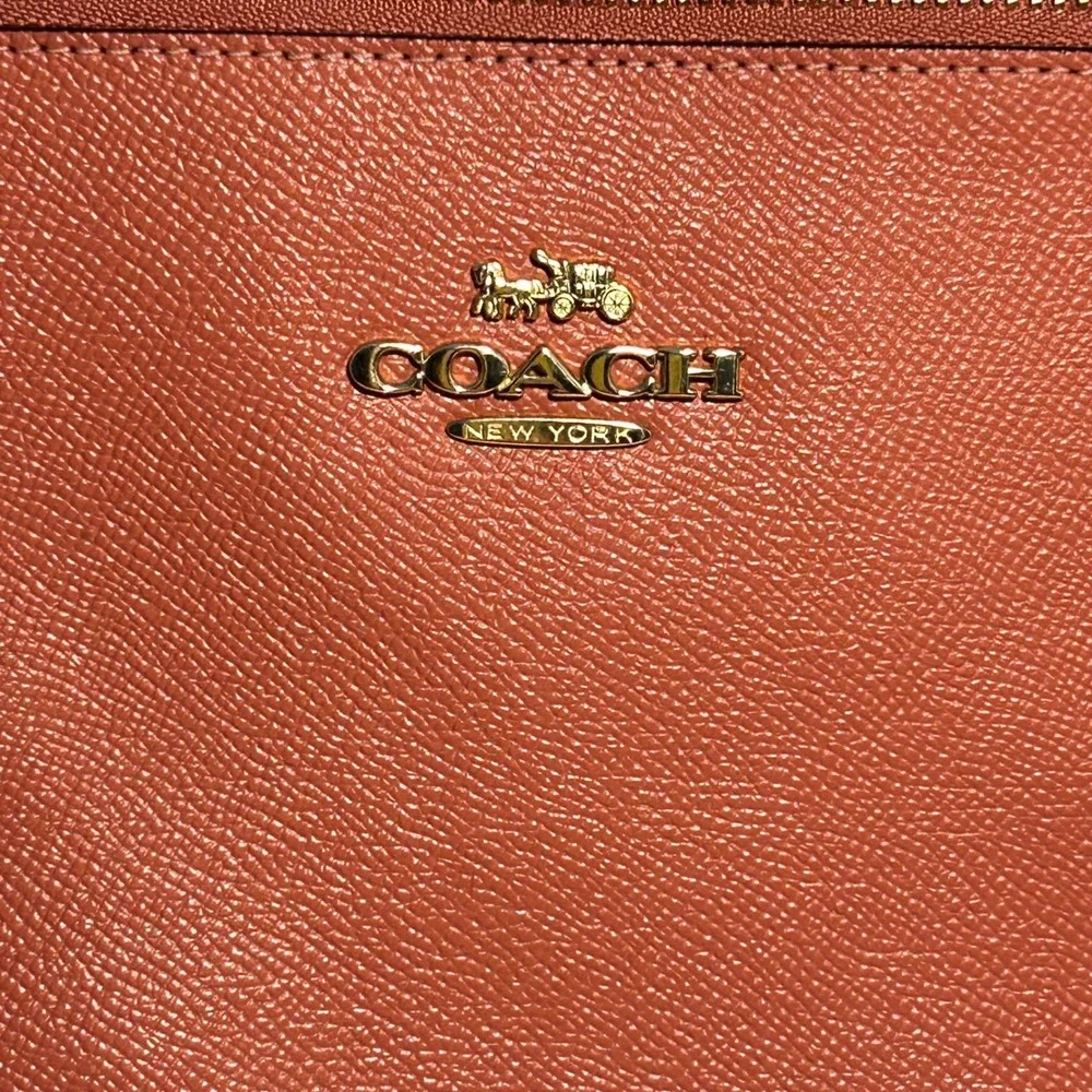 Coach Ava Tote Coral Pink Crossgrain Leather Shoulder Bag F57526 Gold Hardware